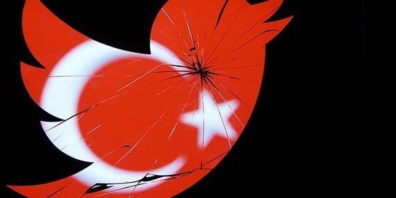 A Turkish national flag is seen through a broken Twitter logo in this photo illustration taken in Zenica on March 21, 2014. (Photo: Reuters)